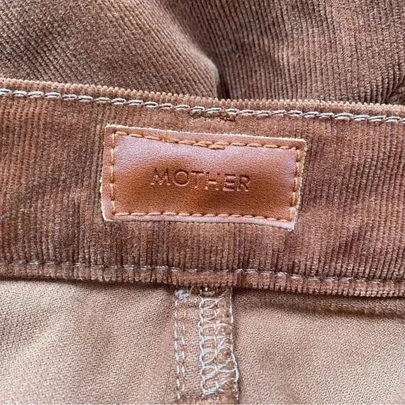 MOTHER The Mid Rise Dazzler Ankle Jeans Straight Leg in Hopscotch Cord Brown - Picture 8 of 15